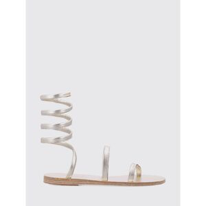 Ancient Greek Heeled Sandal Woman Platinum